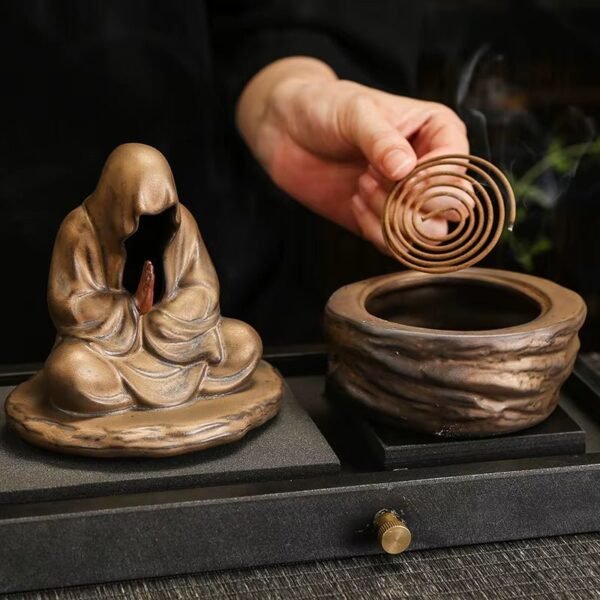 Silent Monk Backflow Ceramic Incense Burner