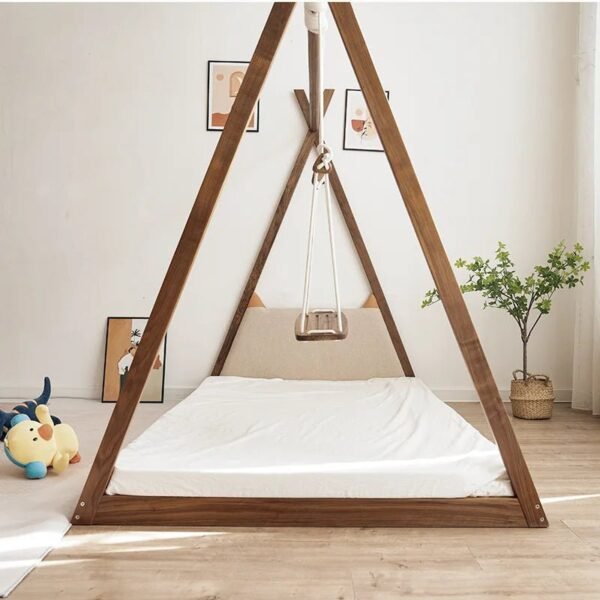 Indoor Playground Wooden Swing Kids Floor Bed