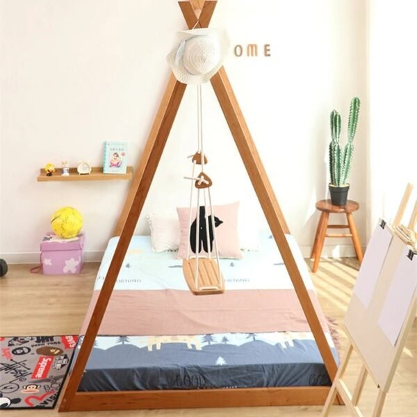 Indoor Playground Wooden Swing Kids Floor Bed