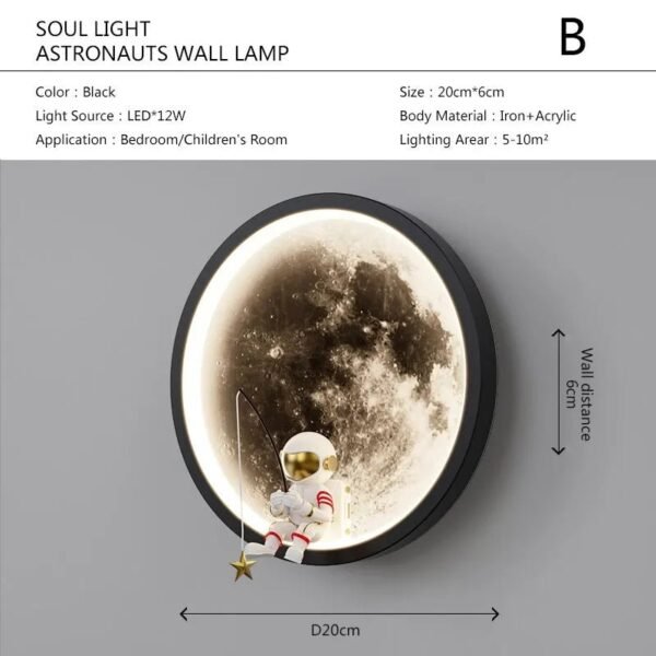 Astronaut On The Moon Wall Light