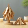 Wooden Tree Heat Resistant Coaster Set
